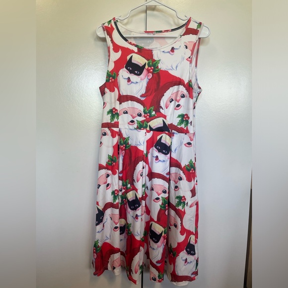holiday Dresses & Skirts - Vintage style rockabilly, holiday Santa ugly Christmas dress.  Large. Kitchy